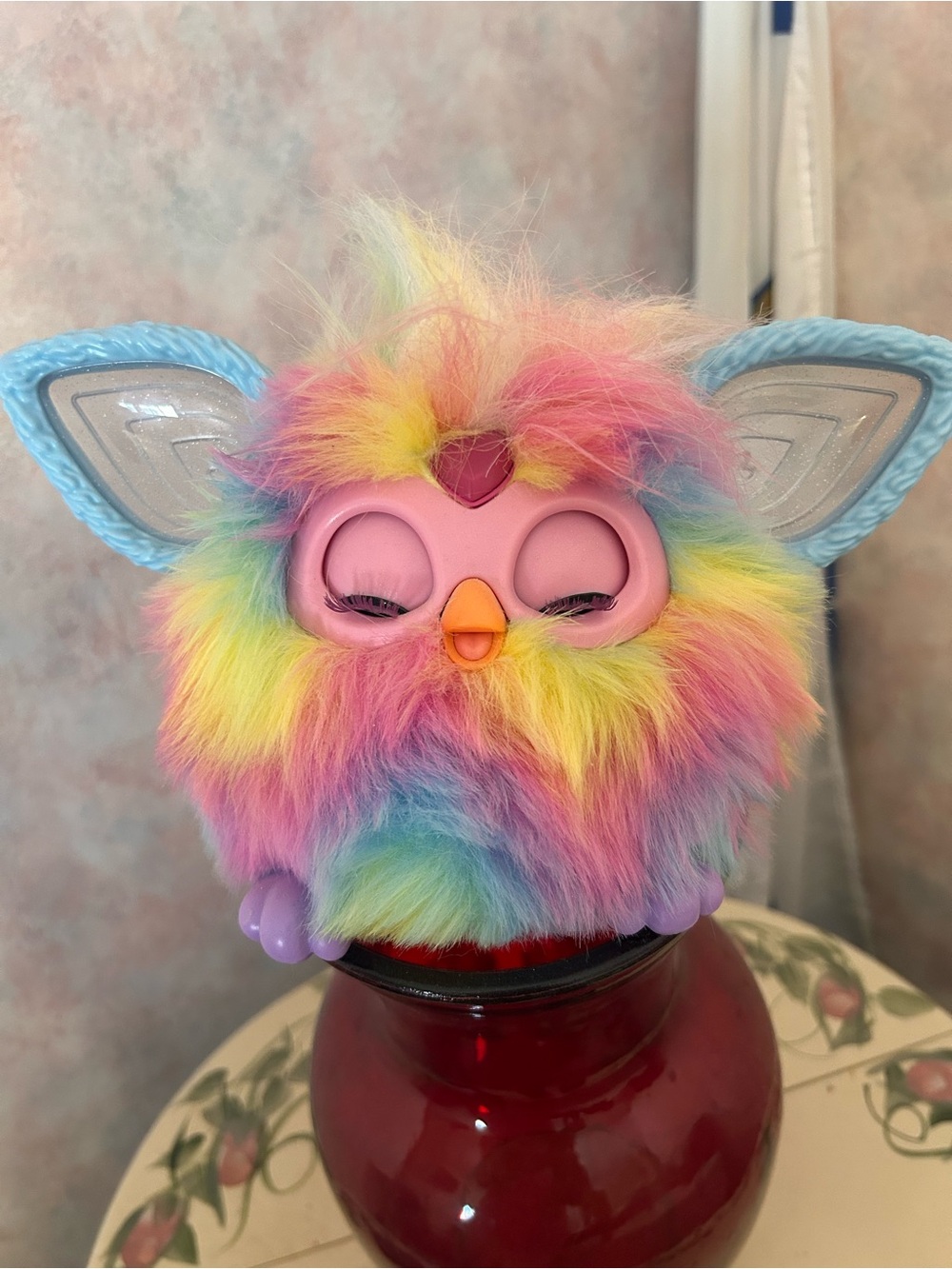 Rainbow Plush Interactive Toy - Pastel Multicolor Fur